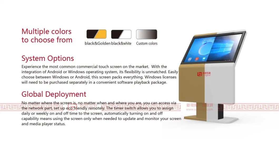 55inch Stand PC TV Display Way Finding LCD Touch Screen Interactive Kiosk for Shopping Mall