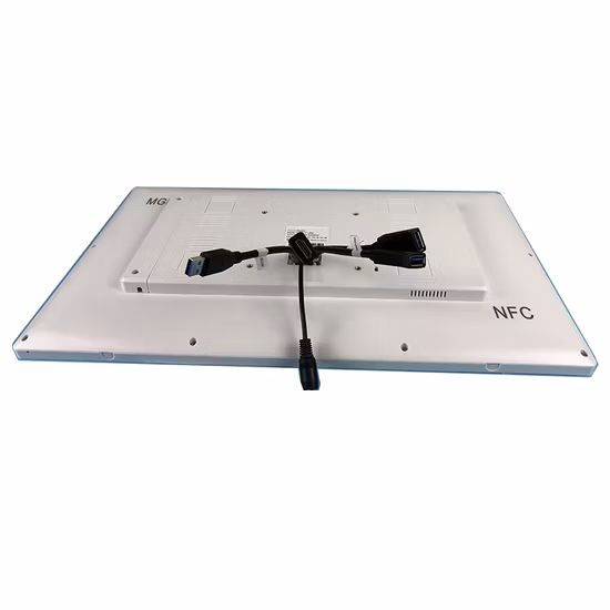 Kundenspezifischer En60601-zertifizierter 21,5-Zoll-Touchscreen-PC mit weißem Gehäuse für medizinische Wandmontage, NFC-Lesegerät und Touch-Display-PC